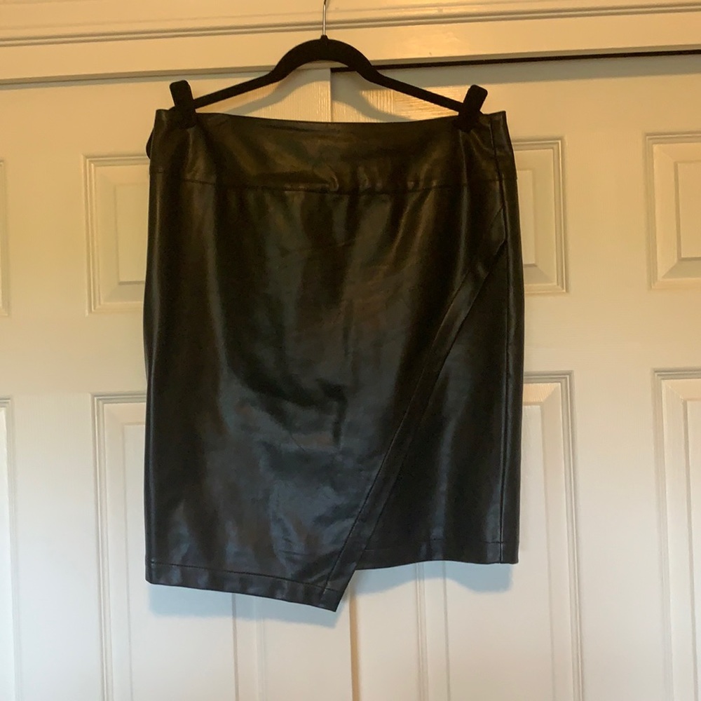 Ann Taylor asymmetrical faux leather skirt